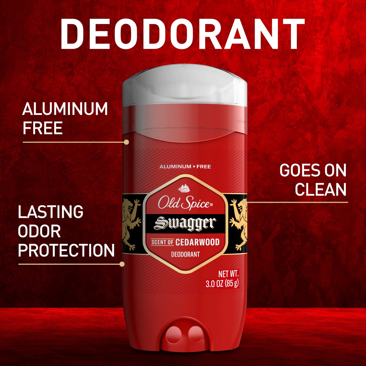 Deodorant for Men, Aluminum-Free, Swagger, 3.0 Oz, Pack of 2
