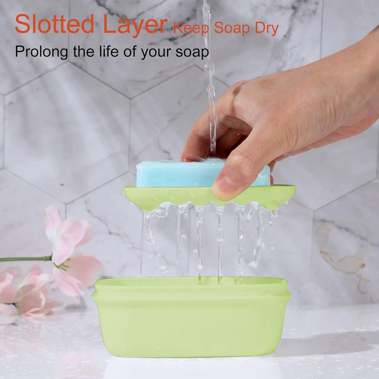 2 Pack Travel Soap Container, Portable Soap Holder with Lid, Travel Bar Soap Holder, Soap Case for Camping Gym Travel, Soap Box for Bathroom,Green