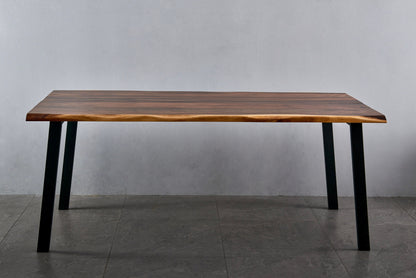 Dining Table - Live Edge Dining Table, Walnut Table, Modern Table, Wood Table, Large Kitchen Table with Steel Legs, 72" Dining Table